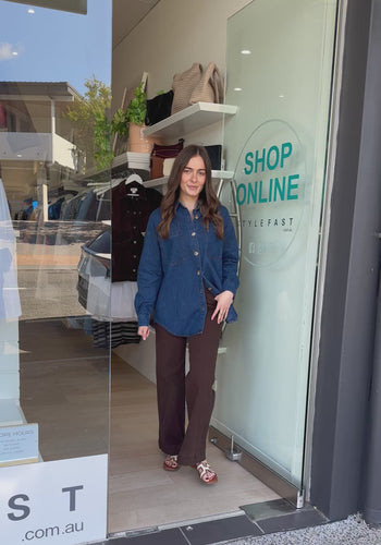 CASPER WIDE LEG JEANS - CHOCOLATE
