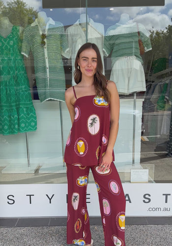 SHARNI RELAXED PANTS - VACAY PRINT
