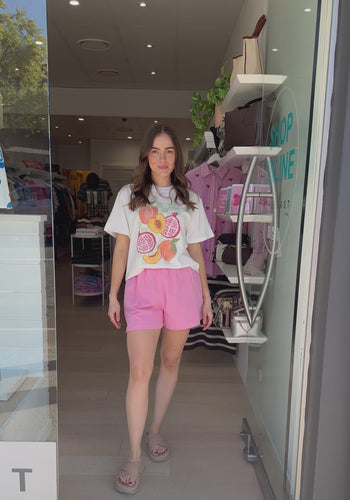 FEATHER + NOISE POMEGRANATE GRAPHIC TEE - WHITE