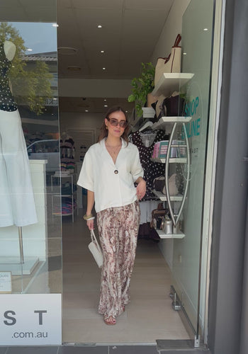 FEATHER + NOISE ELISHA PANT - CHOCOLATE SNAKESKIN