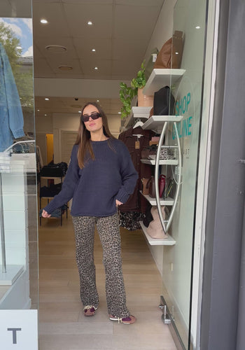 CLARA RELAXED COTTON KNIT - NAVY