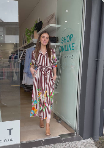 ROSALIE MAXI SHIRTDRESS - CHOCOLATE STRIPE