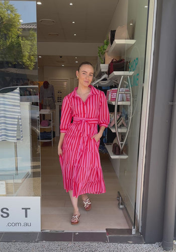 DAKOTA COTTON TIERED MIDI DRESS - SAACHI PRINT