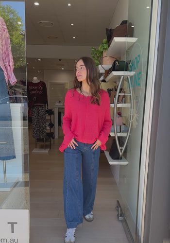ANICA RELAXED KNIT - CORAL
