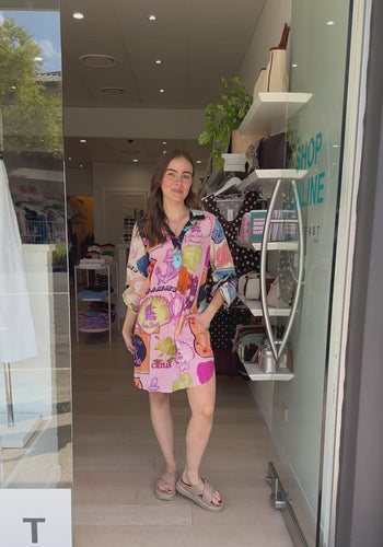 LULALIFE MELROSE SHIRTMAKER DRESS - MULTI
