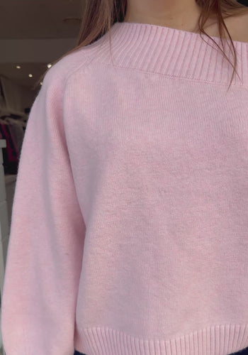 LUNA OFF THE SHOULDER KNIT - PINK