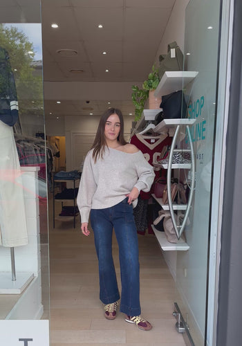LUNA OFF THE SHOULDER KNIT - OATMEAL
