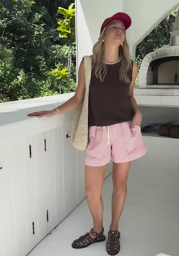 CERES LIFE DARCY RELAXED EVERYDAY SHORT - WASHED PINK