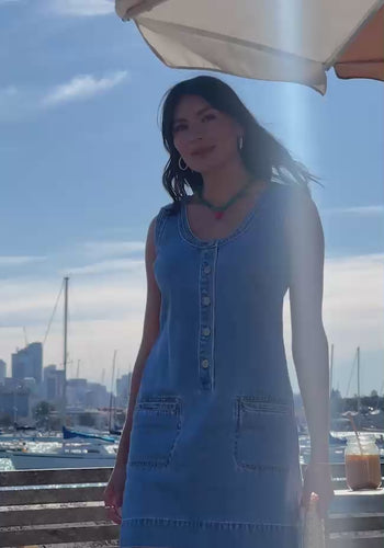 CERES LIFE SUNNY DENIM TANK DRESS - VINTAGE BLUE