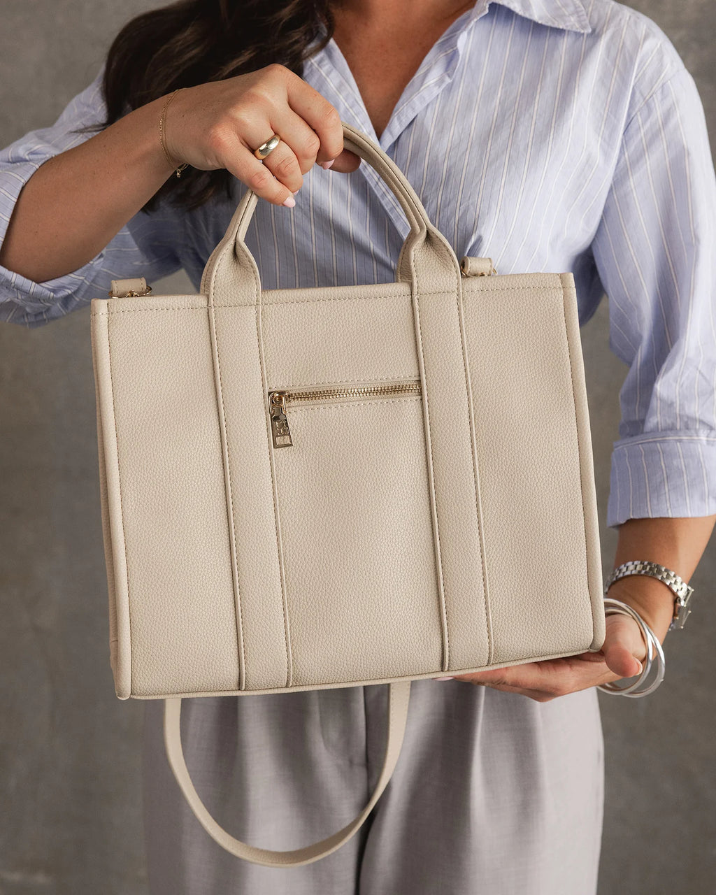 LOUENHIDE MANHATTAN TOTE BAG - BISCOTTI