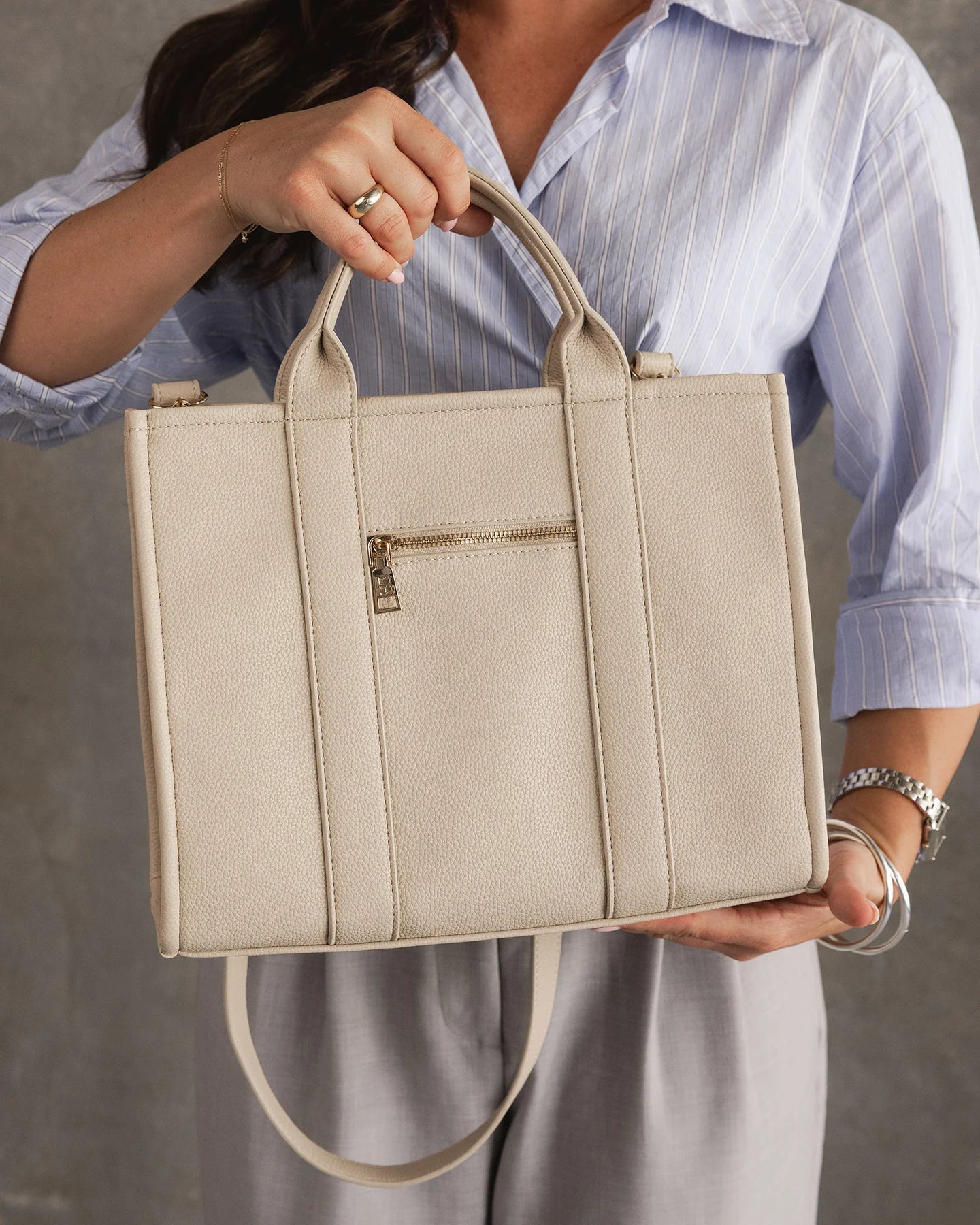 LOUENHIDE MANHATTAN TOTE BAG - BISCOTTI