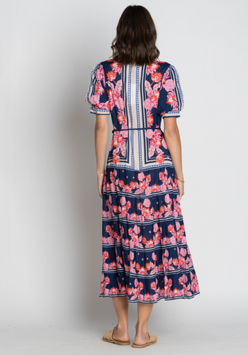 LULASOUL LADERA MIDI DRESS - NAVY PRINT