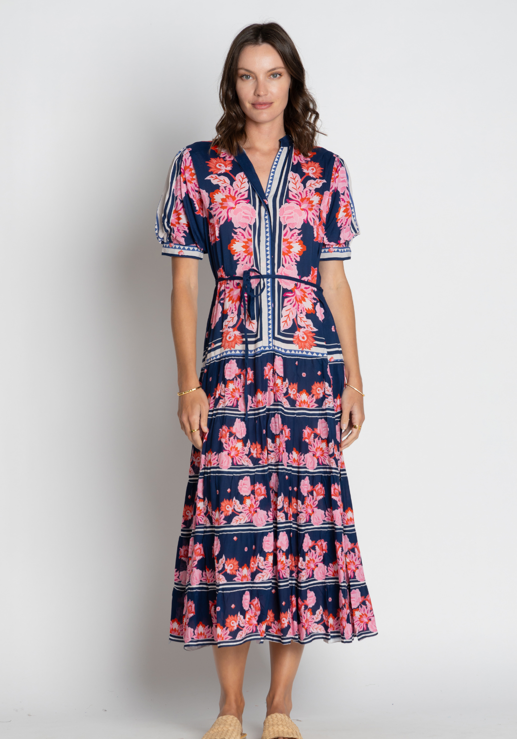 LULASOUL LADERA MIDI DRESS - NAVY PRINT