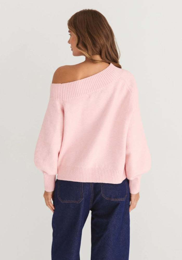 LUNA OFF THE SHOULDER KNIT - PINK