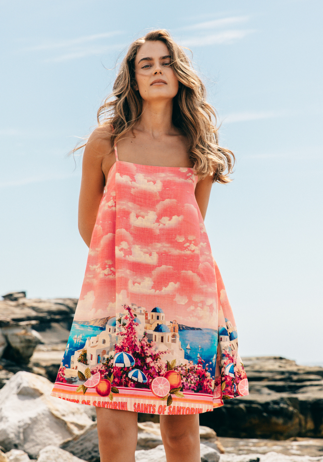 MAEVE MINI DRESS - SANTORINI PRINT