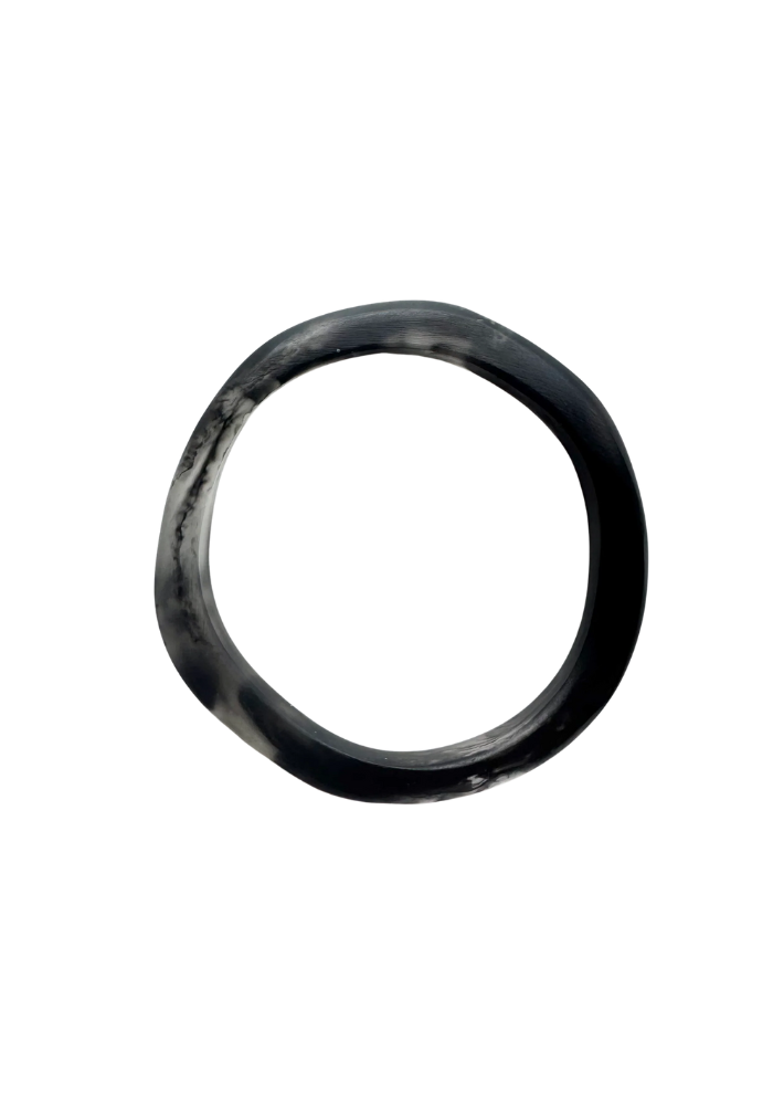 THIN WAVE RESIN STACKING BANGLE - BLACK