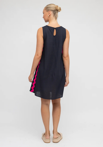 LAYLA SHIFT DRESS - NAVY