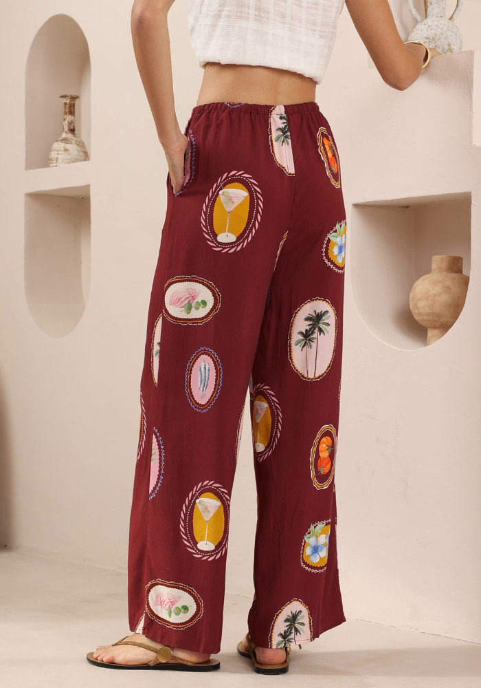 SHARNI RELAXED PANTS - VACAY PRINT