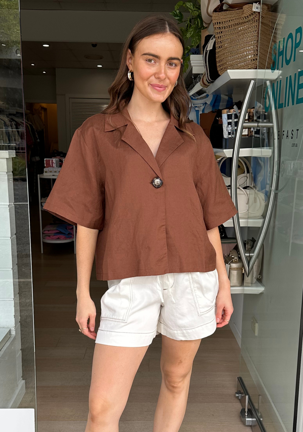 FEATHER + NOISE SYDNEY SHIRT - NUTMEG