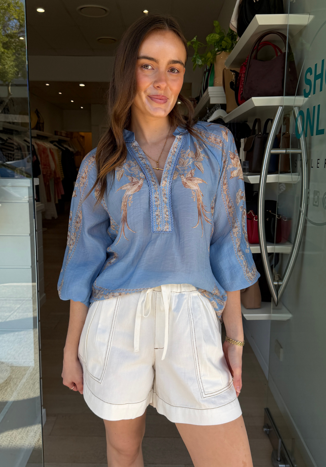 FREYA BLOUSE - BLUE PRINT