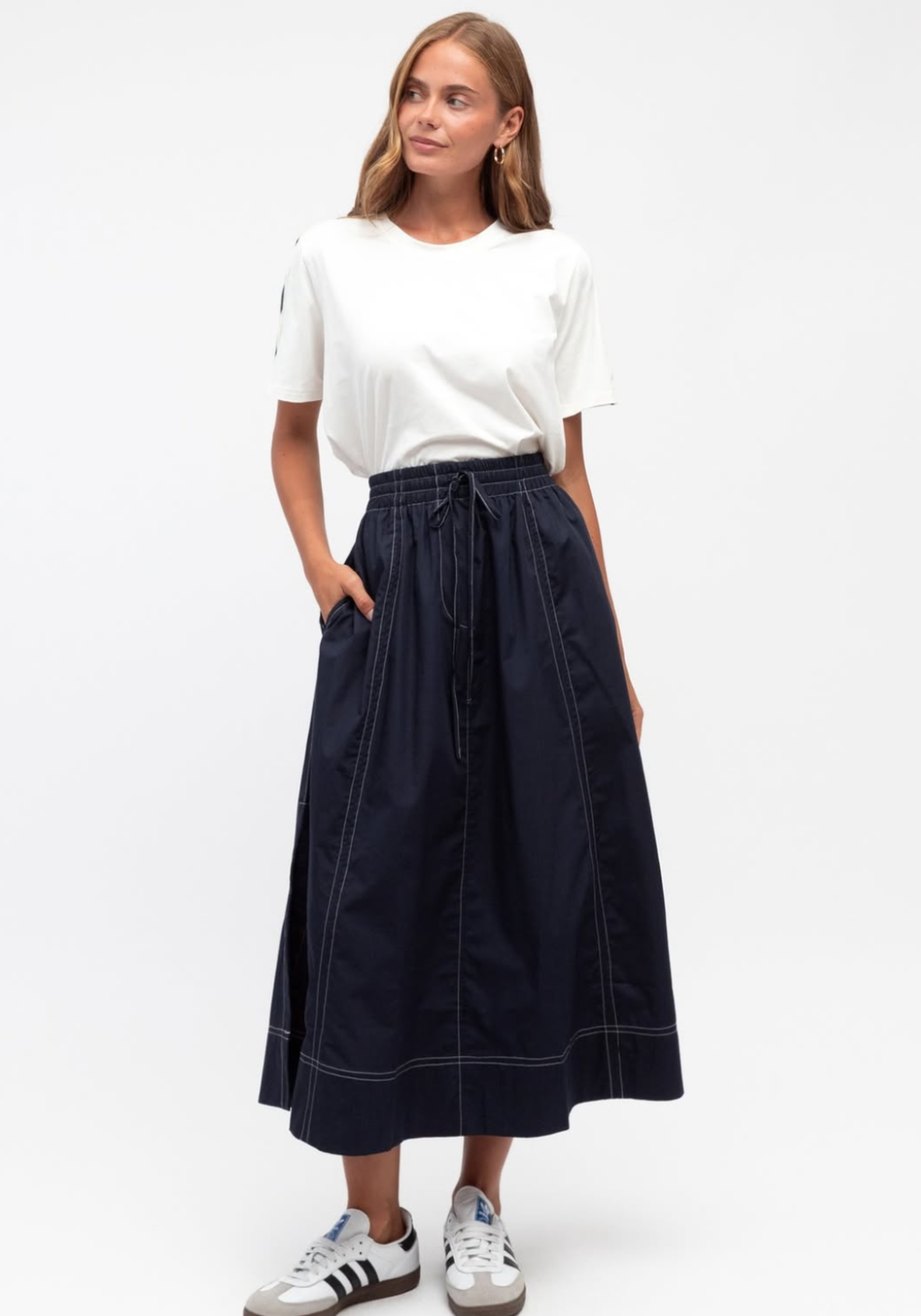 BELLA MIDI SKIRT - NAVY