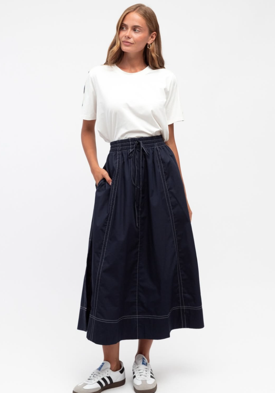 BELLA MIDI SKIRT - NAVY
