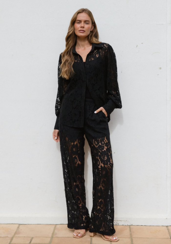 KENDALL LACE PANTS - BLACK