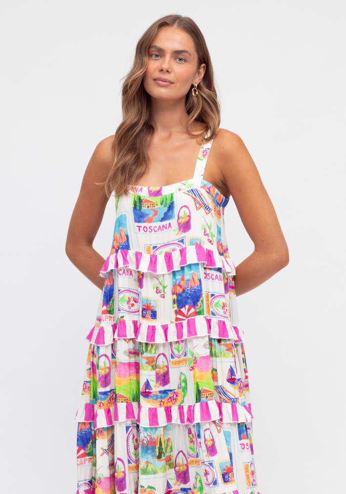 Load image into Gallery viewer, NICOLETTA MAXI SUNDRESS - MULTI PRINT