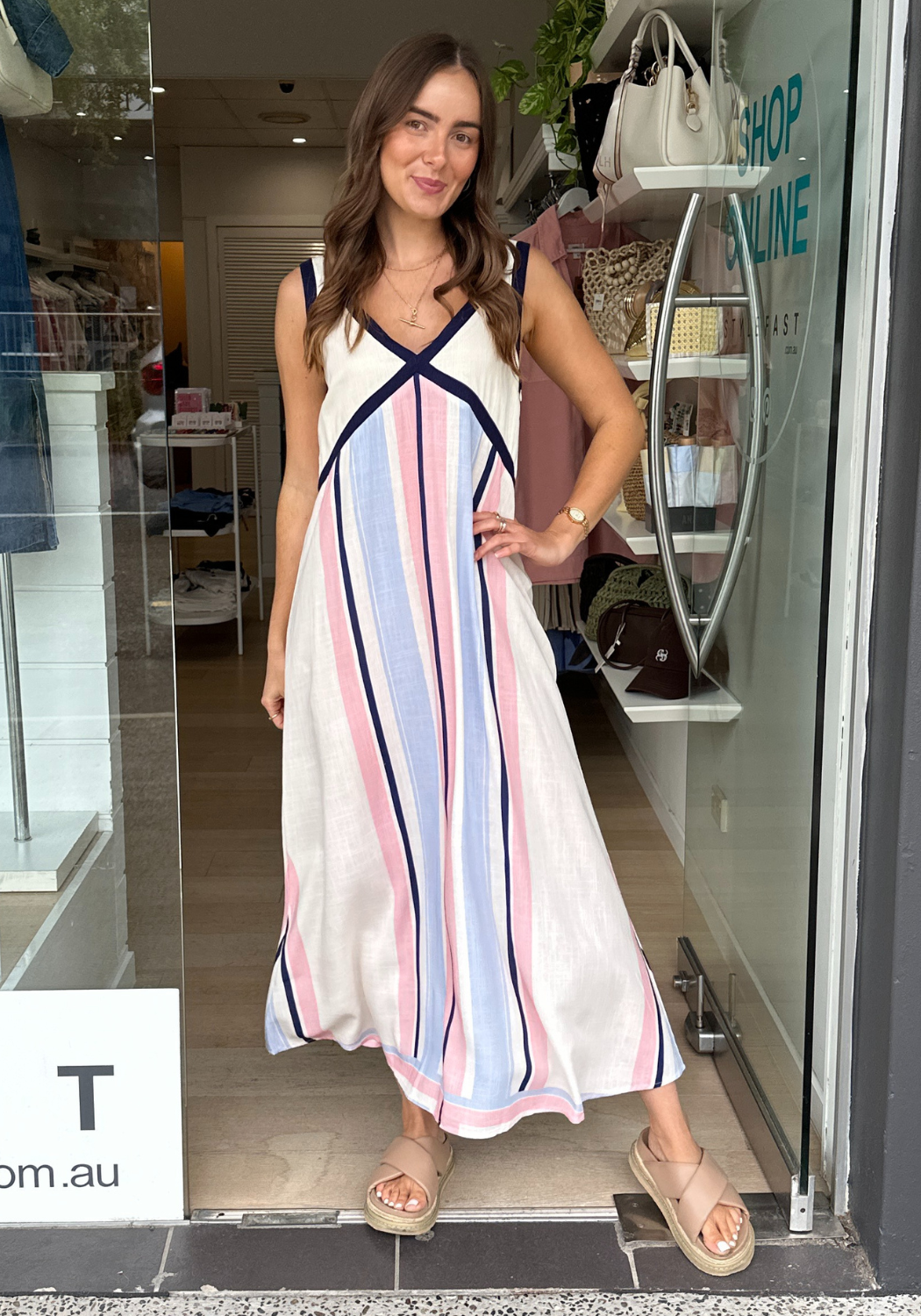 CLARABELL MAXI DRESS - STRIPE