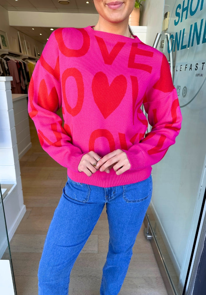 Load image into Gallery viewer, LOVER KNIT - PINK &amp; RED