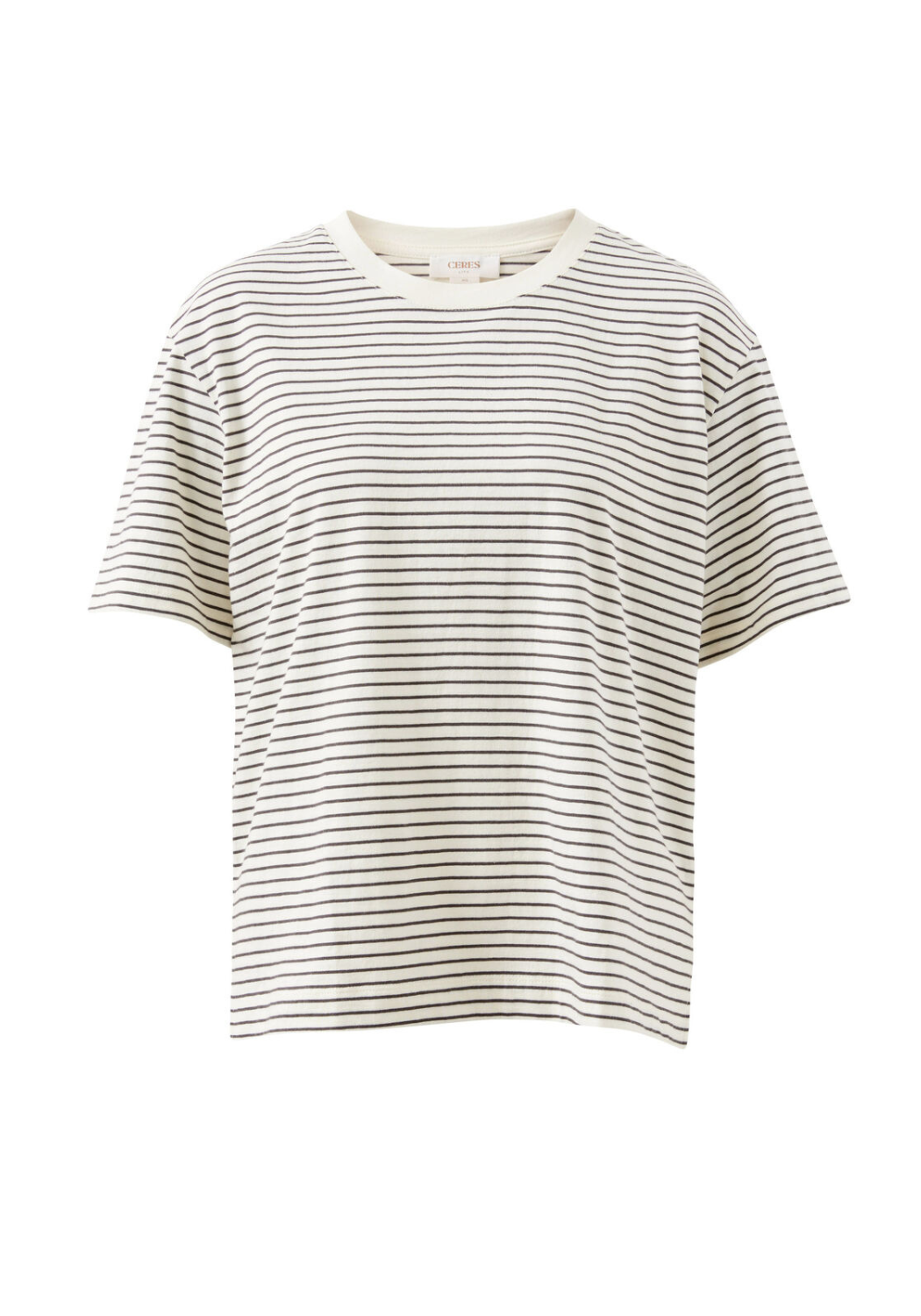 CERES LIFE STEVIE SLOUCHY TEE - MILK/PHANTOM STRIPE