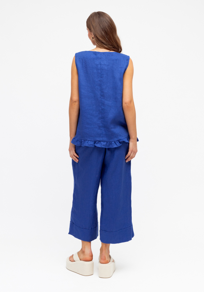 Load image into Gallery viewer, SANDRI LINEN PANTS - COBALT BLUE