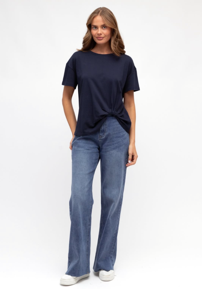 JESSIE EASY TUCK TEE - NAVY