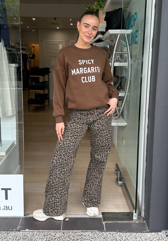 BY FRANKIE SPICY MARGARITA CREW NECK - CHOCOLATE