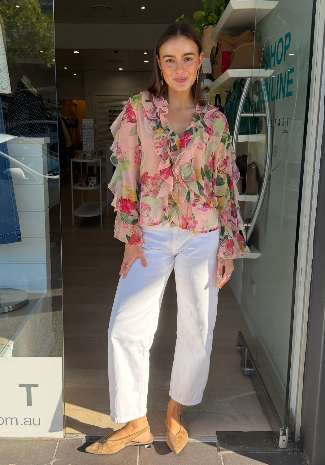 GREER FRILL BLOUSE - SPRING FLORAL