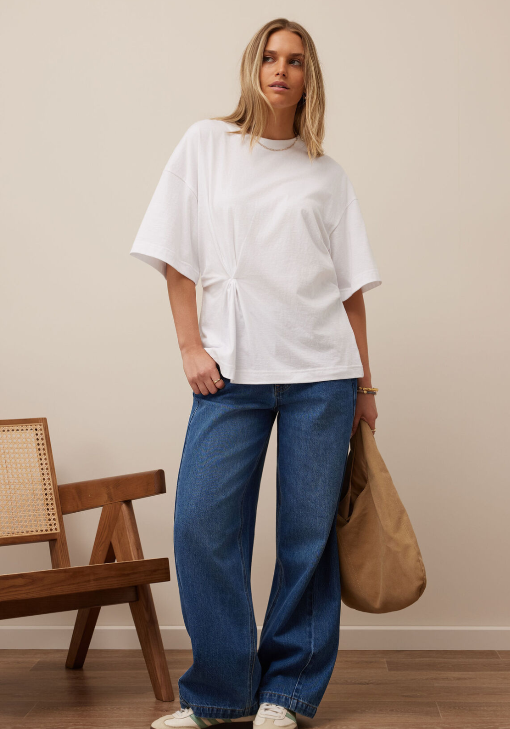 CERES LIFE KAIA TWIST TEE - WHITE
