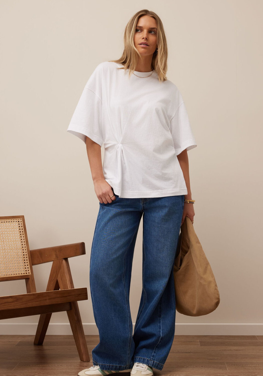 CERES LIFE KAIA TWIST TEE - WHITE