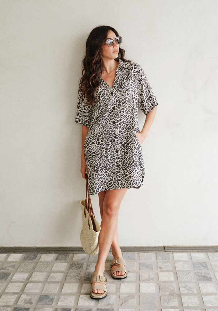 CERES LIFE BOXY SHIRT DRESS - LEOPARD