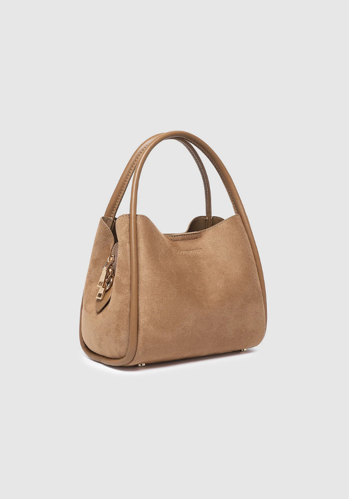 LOUENHIDE STEFFIE SUEDETTE MINI TOTE BAG - HONEY