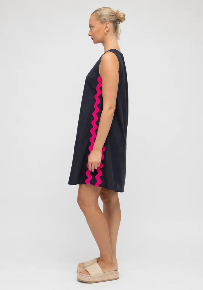 Load image into Gallery viewer, LAYLA SHIFT DRESS - NAVY