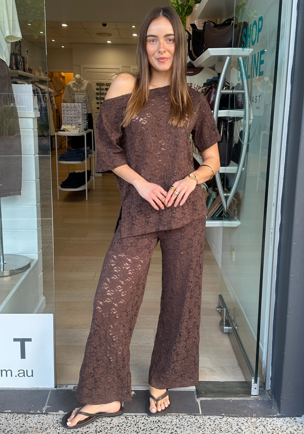 WREN LACE PANTS - CHOCOLATE