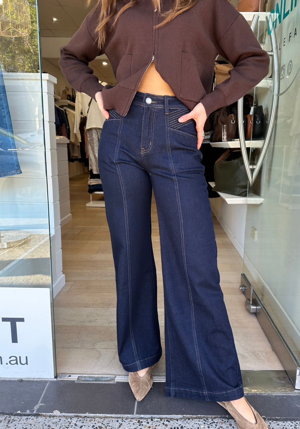 KYLE WIDE LEG JEAN - DARK INDIGO