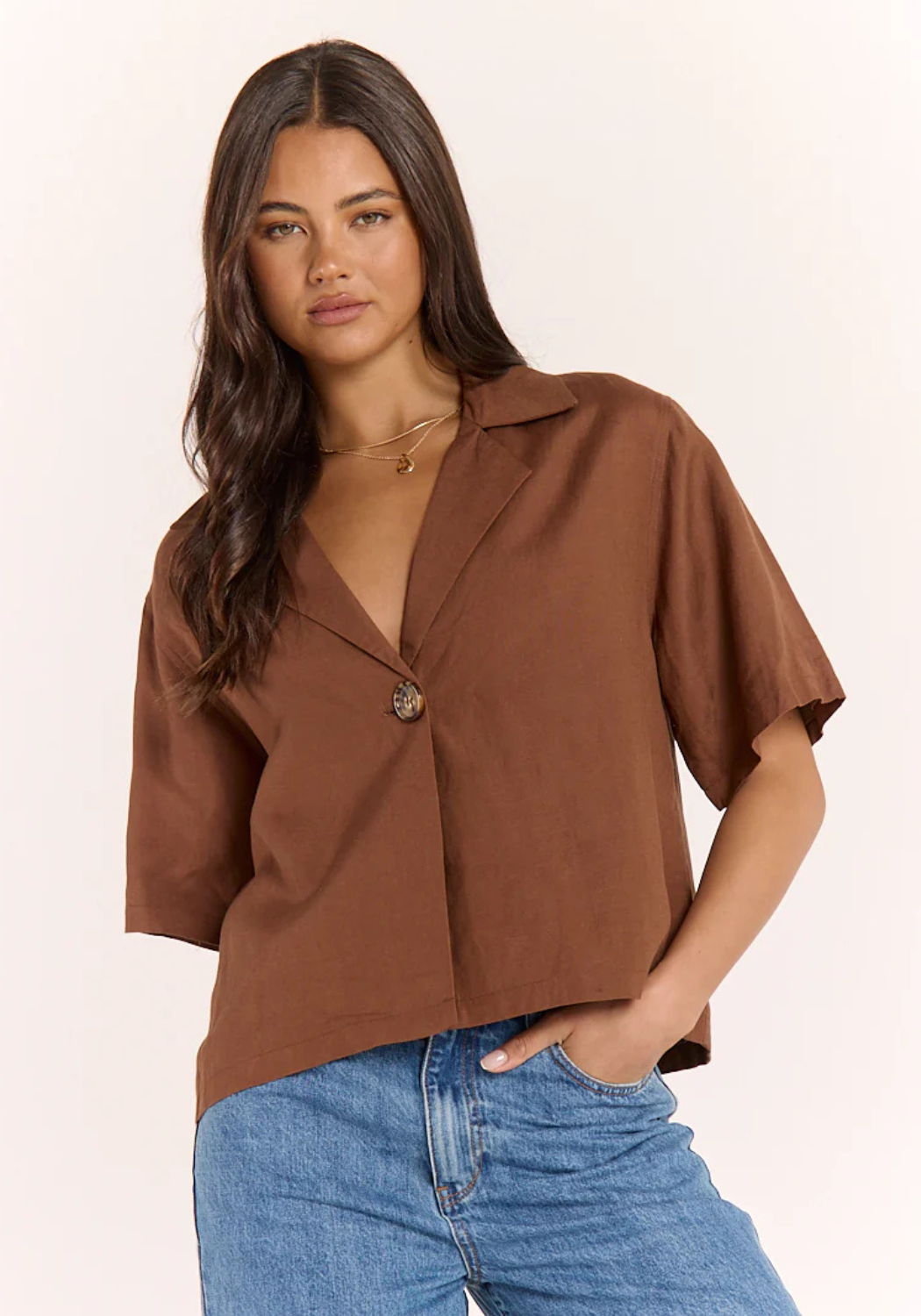 FEATHER + NOISE SYDNEY SHIRT - NUTMEG