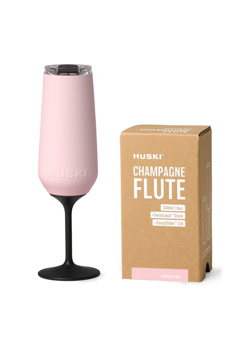HUSKI CHAMPAGNE FLUTE - POWDER PINK