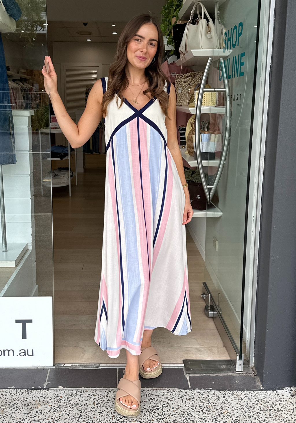 CLARABELL MAXI DRESS - STRIPE