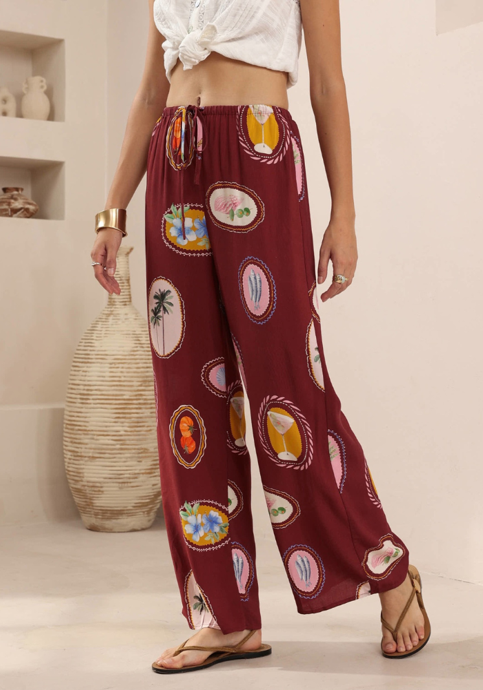 SHARNI RELAXED PANTS - VACAY PRINT