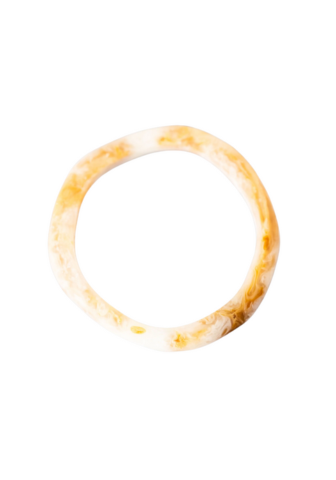 THIN WAVE RESIN STACKING BANGLE - HORN