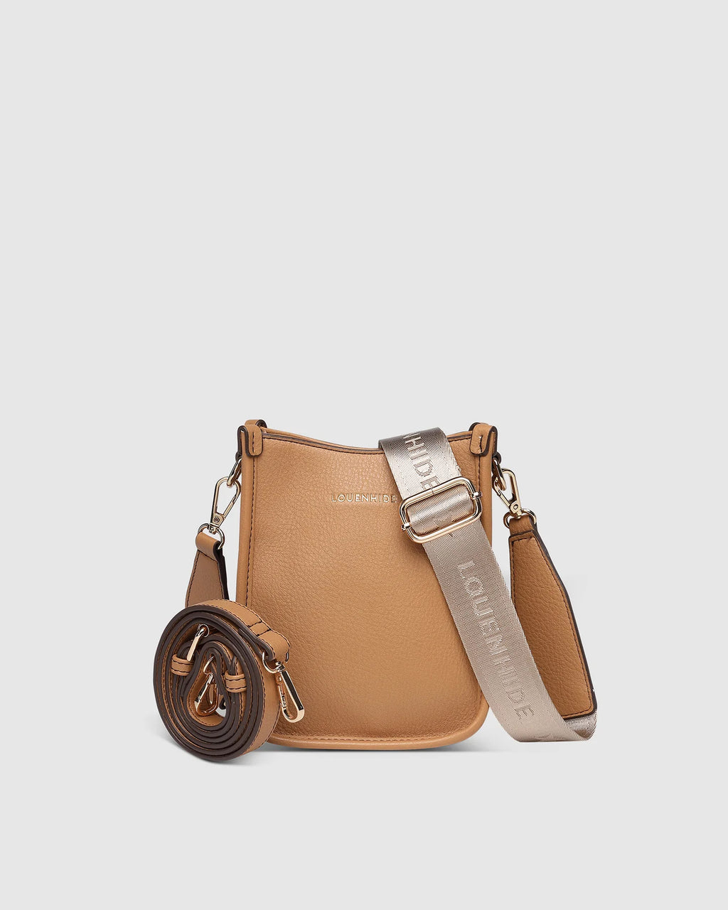 LOUENHIDE PARKER LOGO PHONE BAG - CAMEL