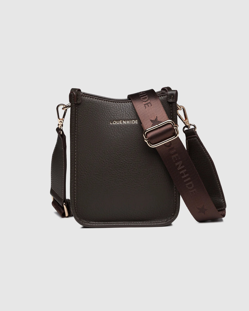 LOUENHIDE PARKER PHONE CROSSBODY BAG - CHOCOLATE