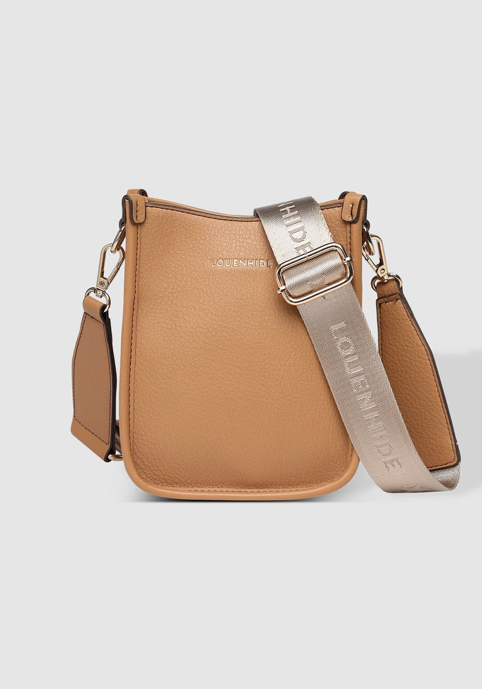 LOUENHIDE PARKER PHONE CROSSBODY BAG - CAMEL